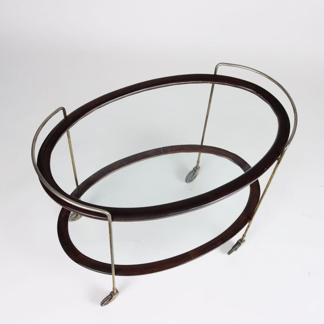 Vintage Woode & Glass Trolley, 1950s For Sale - Image 3 of 10