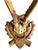 Roe deer trophy on carved wood plaque.