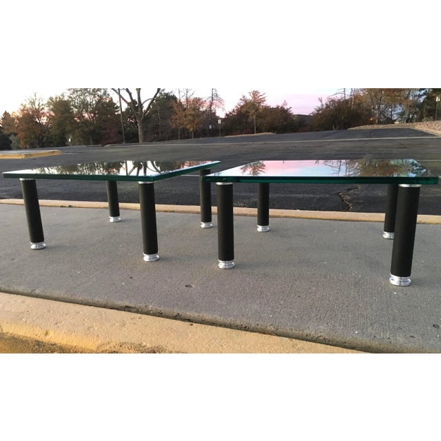 Pair of Postmodern Glass End Tables Manner of Leon Rosen for Pace For Sale - Image 13 of 13