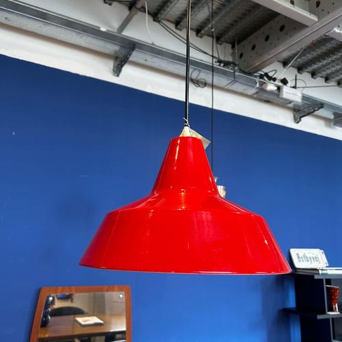 Mid-Century Danish Red Pendant Lamp by Louis Poulsen For Sale - Image 6 of 6