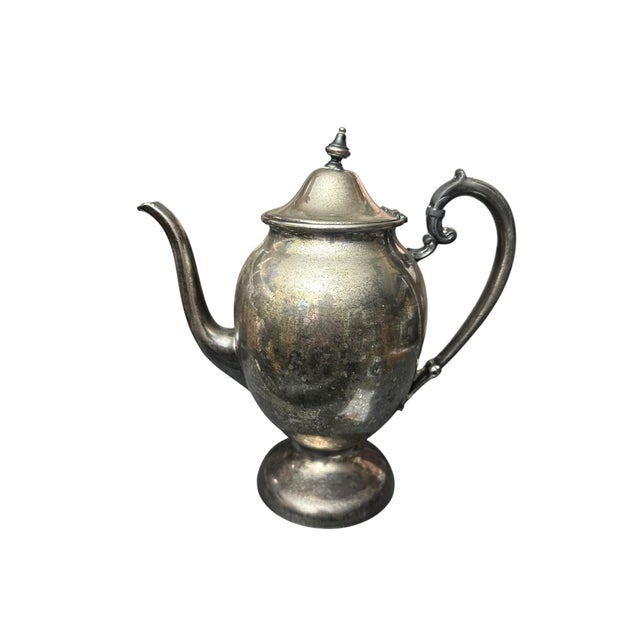 Mid 20th Century Vintage Silver Plated Stamped Tea Kettle Tea Pot For Sale - Image 5 of 12