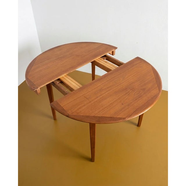 Vintage Danish Round Table with Shaped Edge, 1950s For Sale - Image 4 of 8