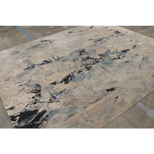 Modern Rug & Kilim’s Modern Abstract Rug With Geometric Patterns “Mirror” For Sale - Image 3 of 9