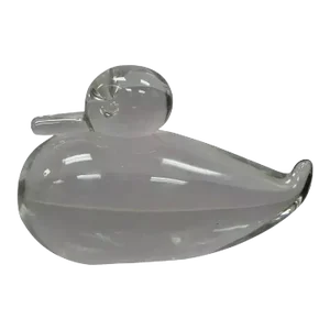 Vintage Crystal Leaded Glass Modern Mallard Duck Figurine Sculpture