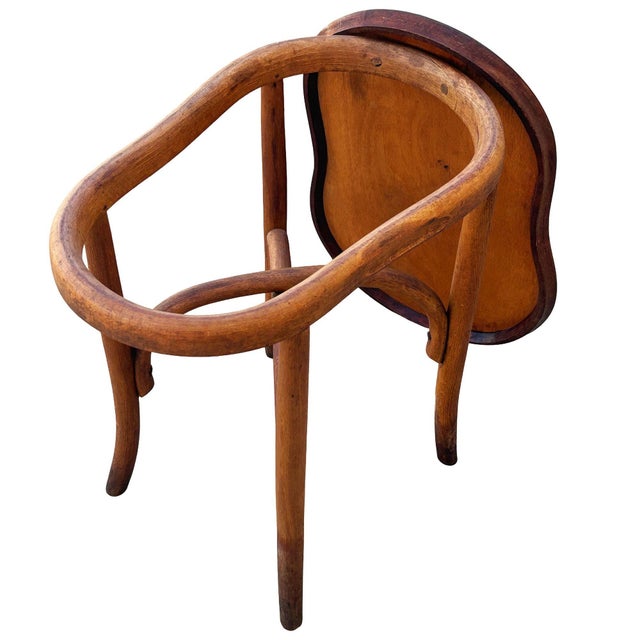 Wood Late Victorian Bentwood Bidet Stand With Lid Side Table by Thonet For Sale - Image 7 of 8
