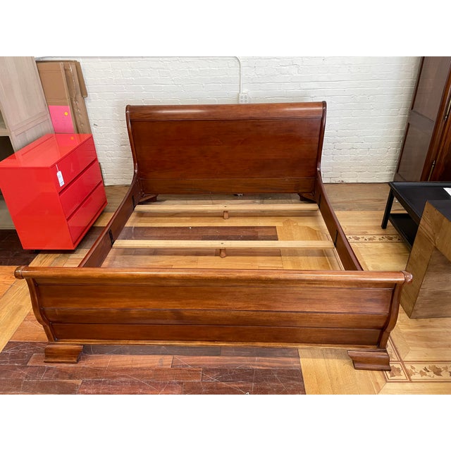 Eastern King Size Stickley Cherry Sleigh Bed Frame Chairish