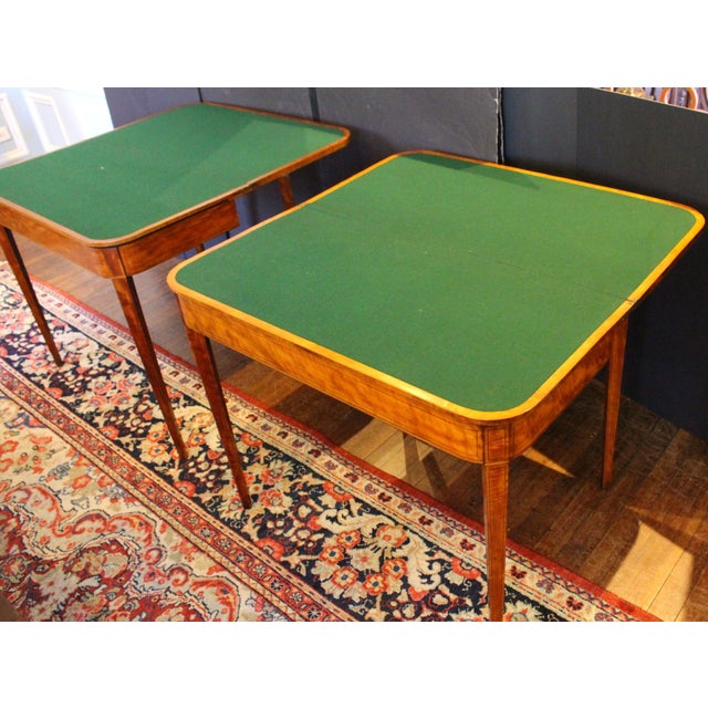 Circa 1790 English George III Pair of Satinwood Games Tables For Sale - Image 11 of 11