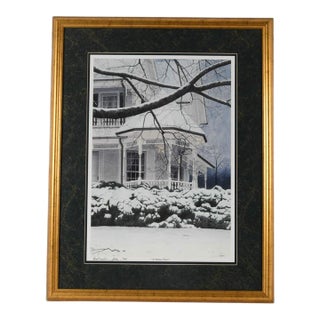 Framed Signed Print of Nc Artist John Furches' "A Winter Place" For Sale