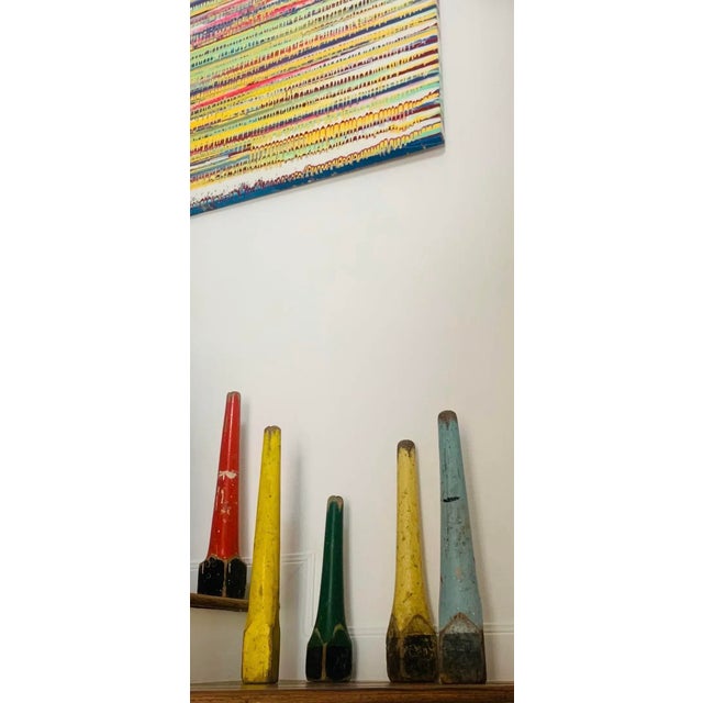 Mid-Century Colorful Vintage Wooden English Playground Games Markers- A Set of 5 For Sale - Image 12 of 12