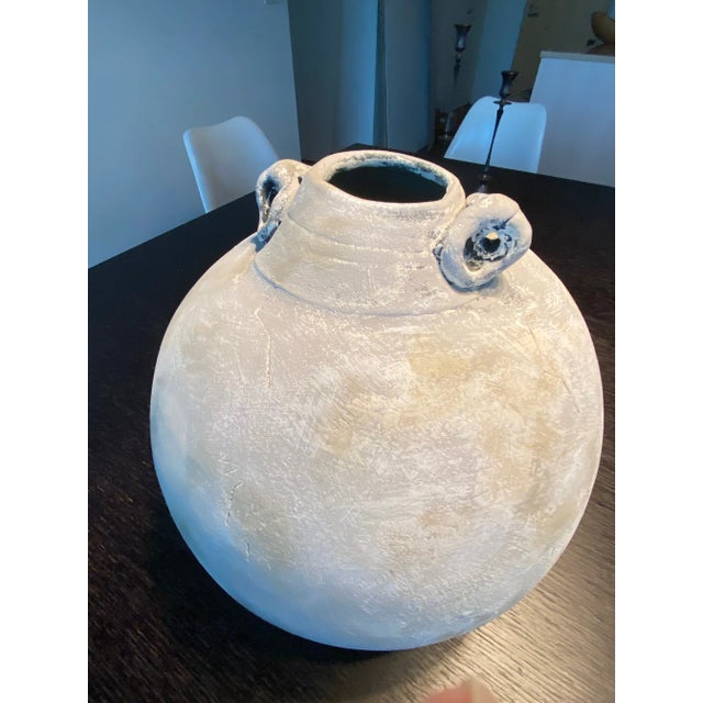 Contemporary Sculptural Handcrafted Ceramic Vessel With Curved Profile and Organic Texture For Sale - Image 3 of 13