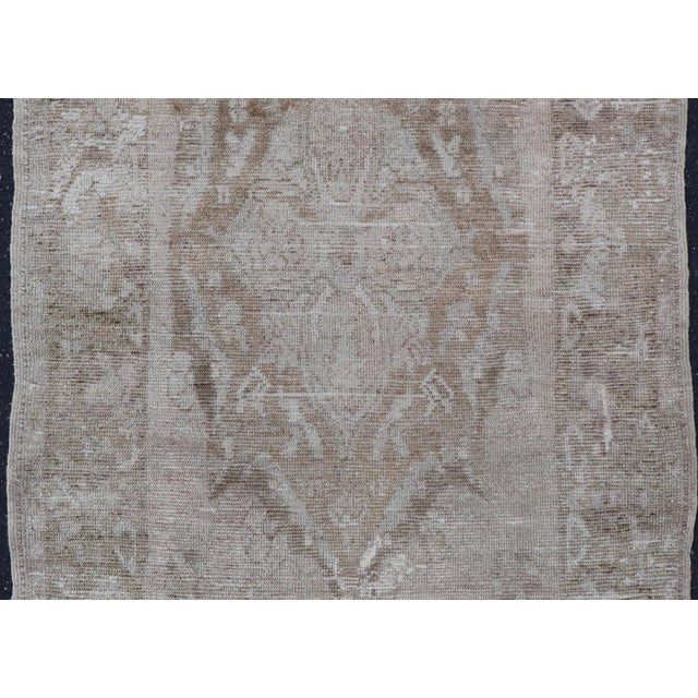Antique Turkish Oushak Rug in Taupe, Soft Brown and Faded Beige For Sale - Image 4 of 9