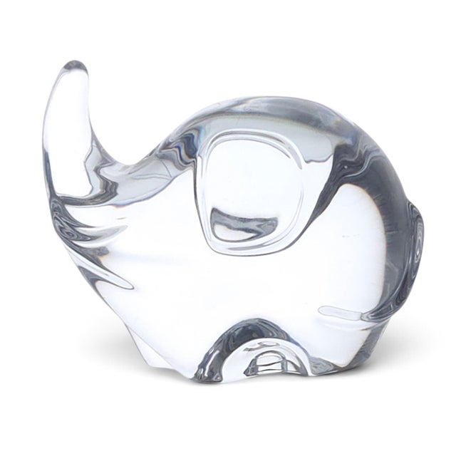 VTG Baccarat Lead Crystal Elephant " Mimi " Trunk Up 3" For Sale In San Francisco - Image 6 of 10