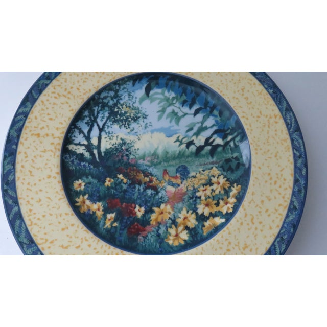 Goldenrod Early 21st Century Fitz & Floyd Coq Du Village Buffet / Serving Plate With Roster French Country For Sale - Image 8 of 10