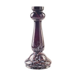 Northern European Violet Glass Candleholder, 1970s For Sale