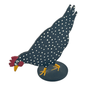 Cast Iron Polka Dot Rooster Figurine
