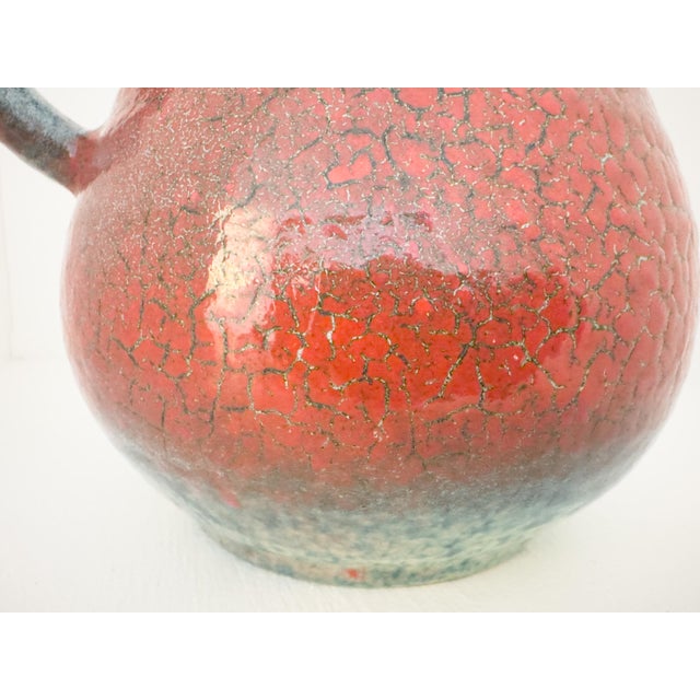 Vintage French Accolay Ceramic Pitcher in Red Crackle Glaze, 1960s For Sale - Image 12 of 18