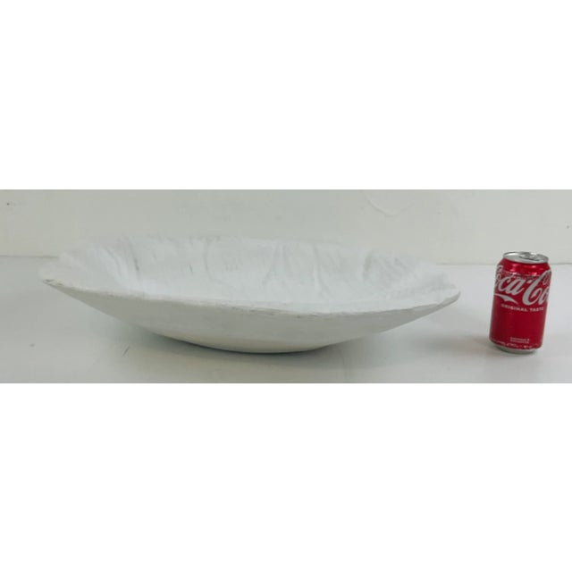 Made Goods Made Goods Large White Concrete Leaf Obert Bowl For Sale - Image 4 of 4