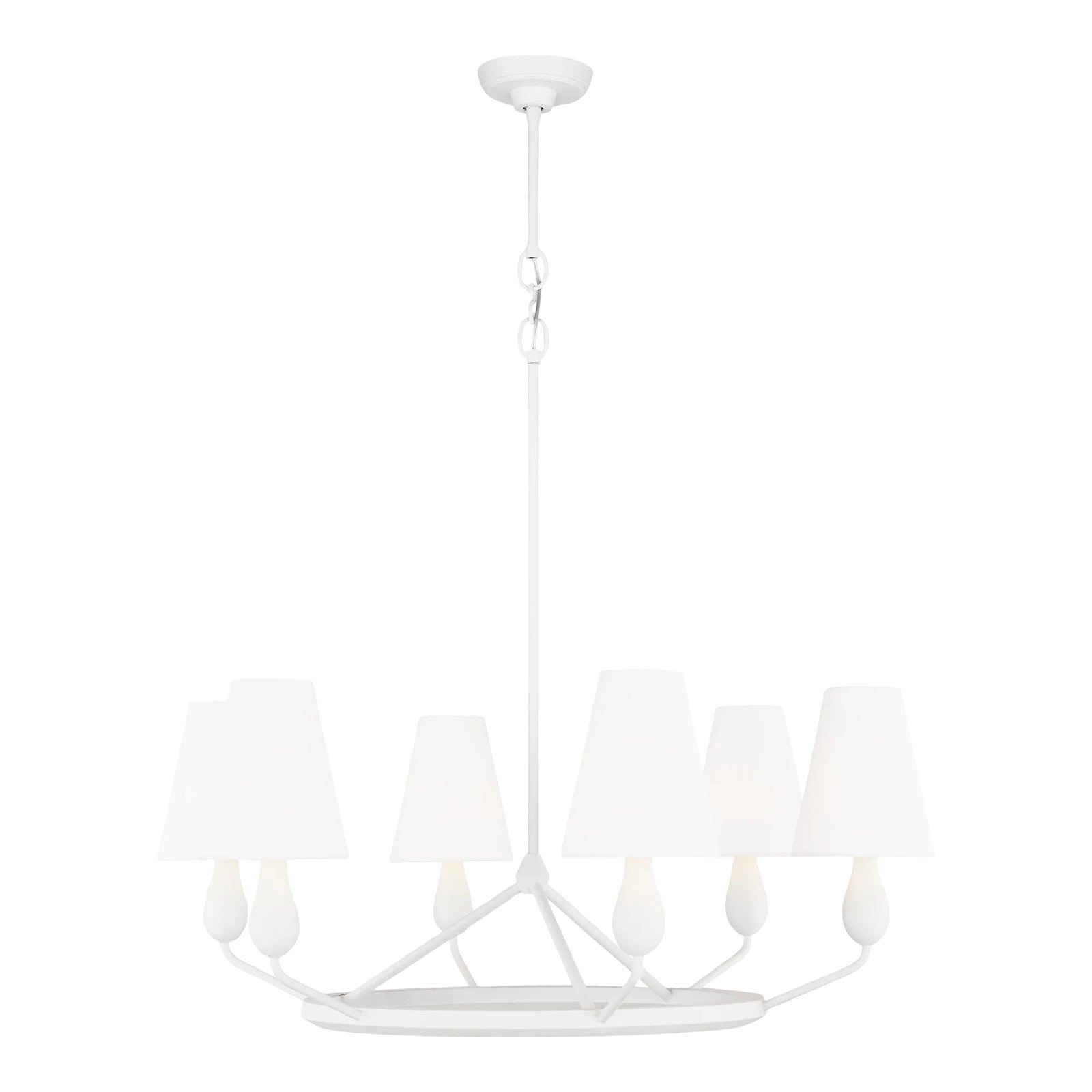 Thomas O'Brien by Visual Comfort Studio Ziba 6-Light Medium Chandelier in Matte White | Chairish