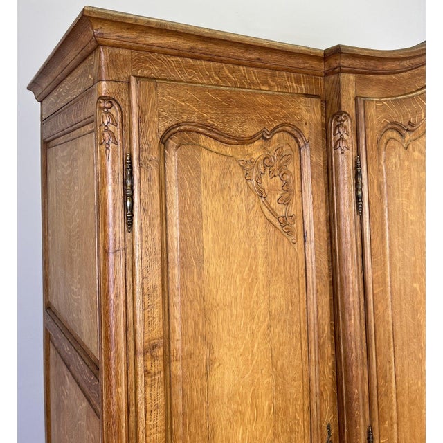 Vintage French Louis XVI Style Wardrobe in Oak For Sale - Image 5 of 15