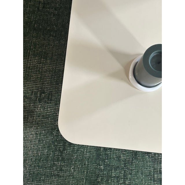 Postmodern 1990s Off-White Square Two-Tier Coffee Table For Sale - Image 3 of 6