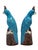 Vintage Chinoiserie Turquoise and Purple Glazed Parrot or Cockatoo Sculptures For Sale - Image 4 of 7