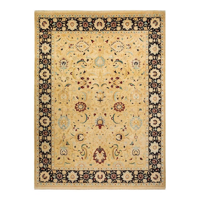 Mogul Collection Hand-Knotted Area Rug - Ivory 10' 2" x 13' 9" For Sale - Image 4 of 4