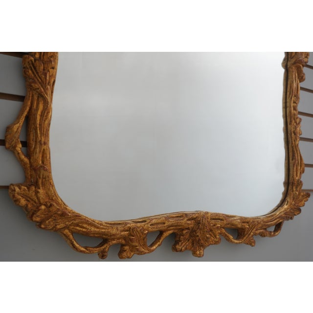 Italian Gold Giltwood Ornate Frame Mirror For Sale - Image 4 of 11