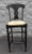 French Country Ethan Allen Vintage French Country Rush Seat Bar Stools in Black, a Pair For Sale - Image 3 of 9