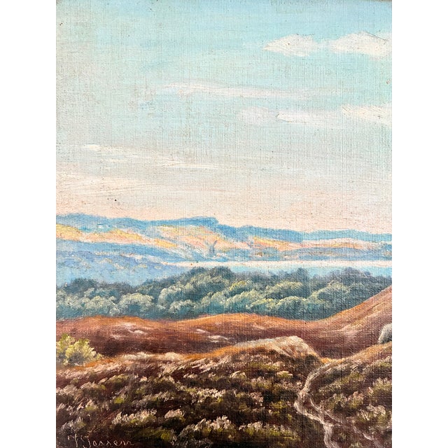 Vintage Signed Hills Landscape Oil Painting For Sale - Image 4 of 11