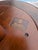 Traditional Vintage Georgian Embossed Leather Top Mahogany Round Side Table Columbia MFG For Sale - Image 3 of 6