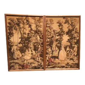 19th Century French Tapestries - a Pair