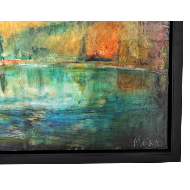 Molly Cliff Hilts Modernist Encaustic Painting "New Orleans" Pacific Northwest Artist Molly Hilts For Sale In Portland, OR - Image 6 of 8