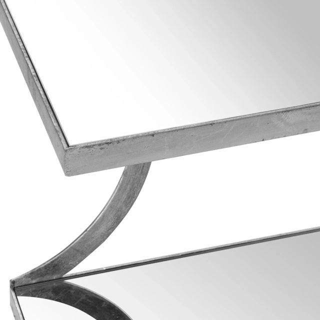 Modern Geometric Accent Table in Silver For Sale - Image 3 of 5