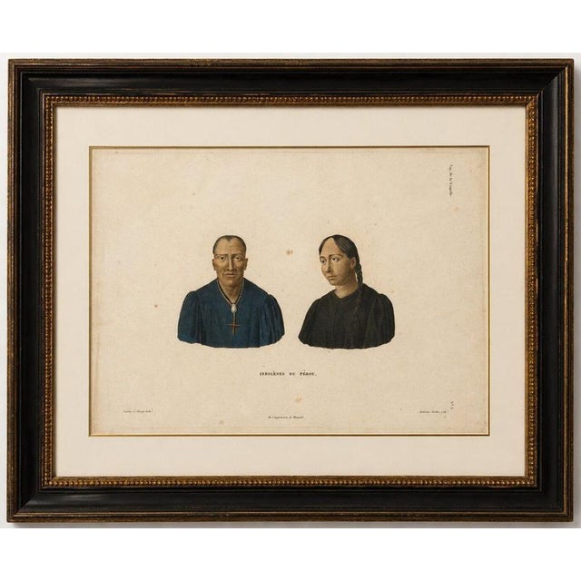 Title: Indigenous People of Peru, Hand-Colored Ethnographic Portrait, Original 1828 : An original hand-colored engraving...
