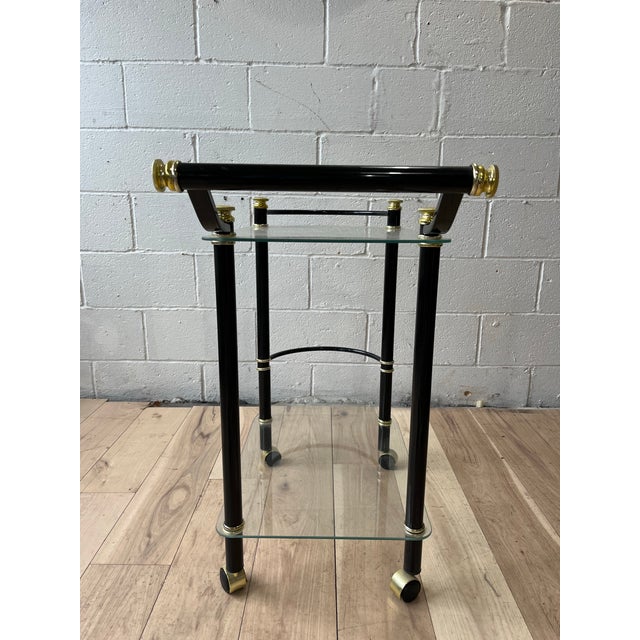 DIA - Design Institute America Modern Black and Brass Tea or Bar Cart, Vintage Design, Elegant Style For Sale - Image 4 of 11