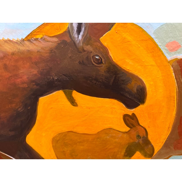 Auburn “Moose Morning” Art by LWren Walraven For Sale - Image 8 of 10