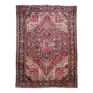 Antique Rich Heriz Full Pile Rug - 9 X 11.8