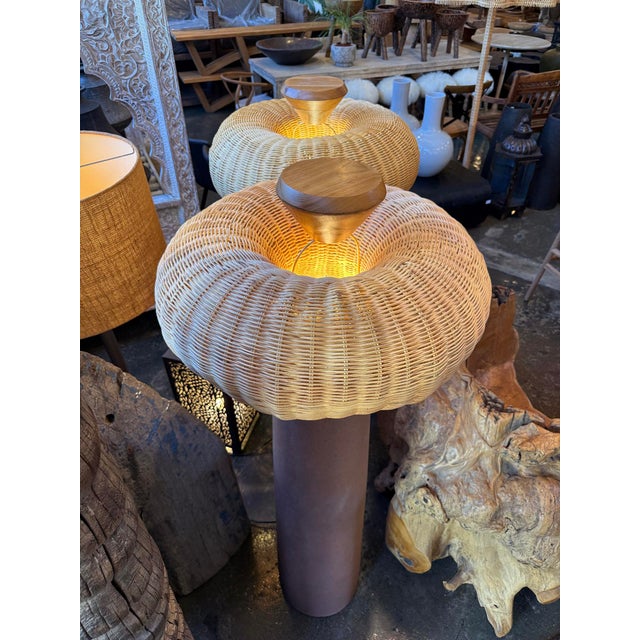 Terra Halo Rattan Floor Lamp For Sale - Image 10 of 12