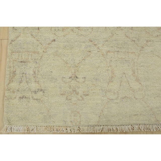 Ikat Rug 6′ X 9’1” Gray Wool Modern Hand-Knotted Oriental Carpet For Sale - Image 9 of 12