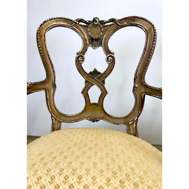 Wood 19th Century Louis XVI Directoire Style Painted Armchairs—a Pair For Sale - Image 7 of 12