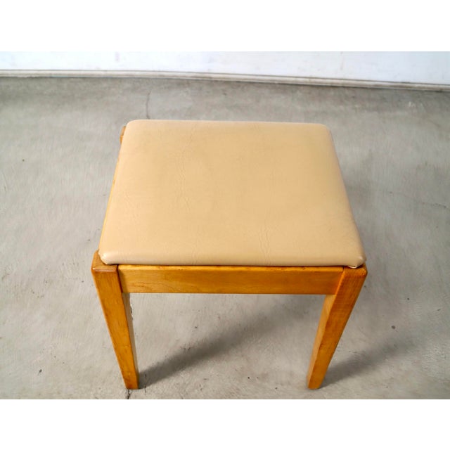 Tan 1950’s Mid-Century Modern Birch Piano Stool For Sale - Image 8 of 12