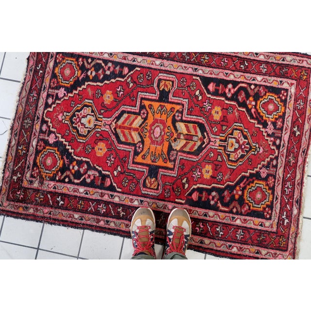 1920s, Antique Persian Hamadan Rug 3.5' X 4.8' For Sale - Image 13 of 14