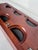Brown 20thC. Mid Century Modern Japanese Black Leather, Brass Nails & Solid Cherry Wood Valet Lidded Box For Sale - Image 8 of 11