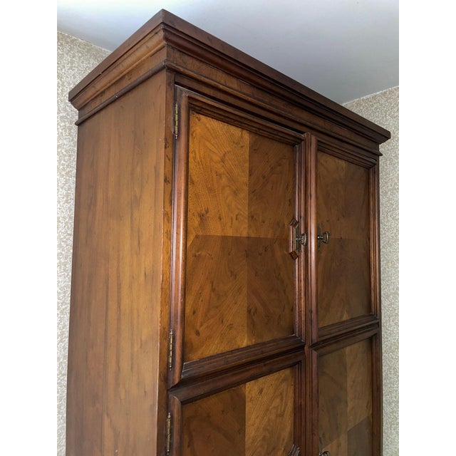 Late 20th Century Drexel Heritage Solid Wood Two-Door Armoire With Interior Drawers For Sale - Image 16 of 18