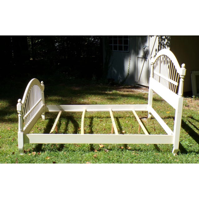 Vintage Ethan Allen Country French Wheatback Queen Bed Frame For Sale - Image 10 of 15