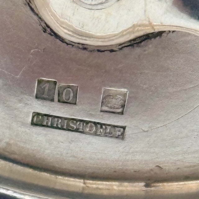 Silver Antique Christofle French Silverplate Gravy Boat With Attached Underplate For Sale - Image 8 of 9