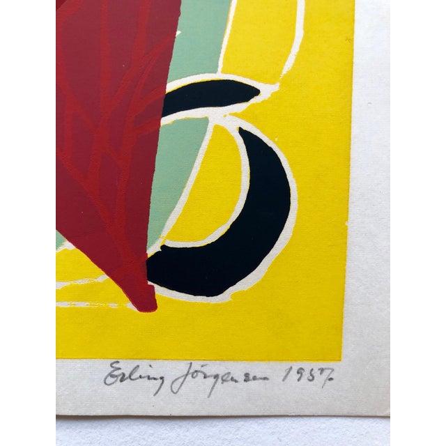 Small vintage hand signed and dated graphic. limited edition. Erling Jørgensen, 1905-1977 Born in Denmark, self taught...