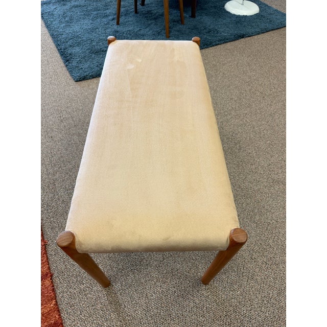 Mid 20th Century Danish Modern Teak Upholstered Bench Model 63b by Niels Otto Moller for J L Moller For Sale - Image 6 of 9