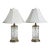 Waterford Cut Crystal "Overture" Lamps, Polished Brass, Shades, Pair For Sale