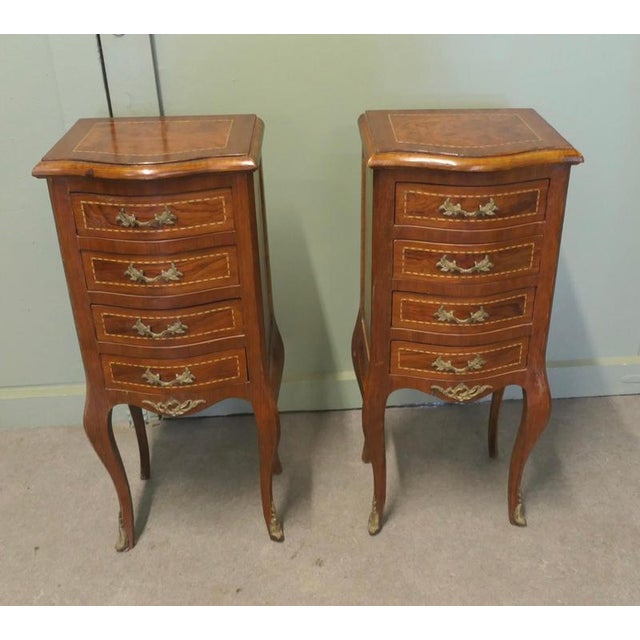 Tall French Ormolu 4-Drawer Side Lockers, 1930, Set of 2 For Sale - Image 4 of 8
